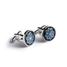 Round metal enamel cufflinks, flower-shaped French cufflinks, creative men's Cufflinks customized